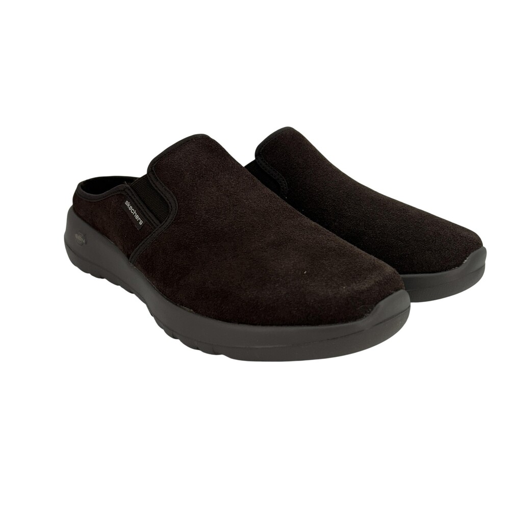 Skechers On-The-Go Joy Snuggly Womens Size 8.5 Brown Faux Fur Clogs Slippers